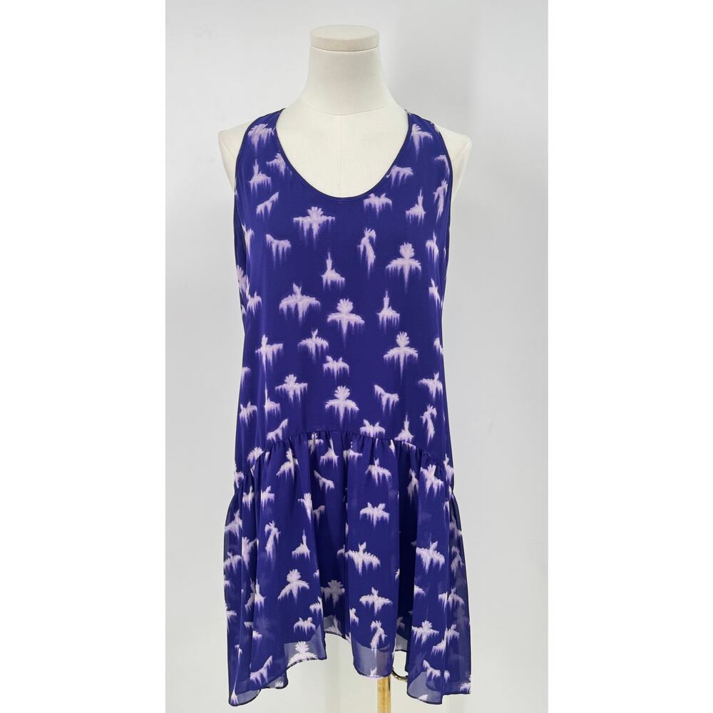 Rebecca Taylor Free Bird Dress Purple Indigo Shibori Sleeveless Slipdress 6 NWT